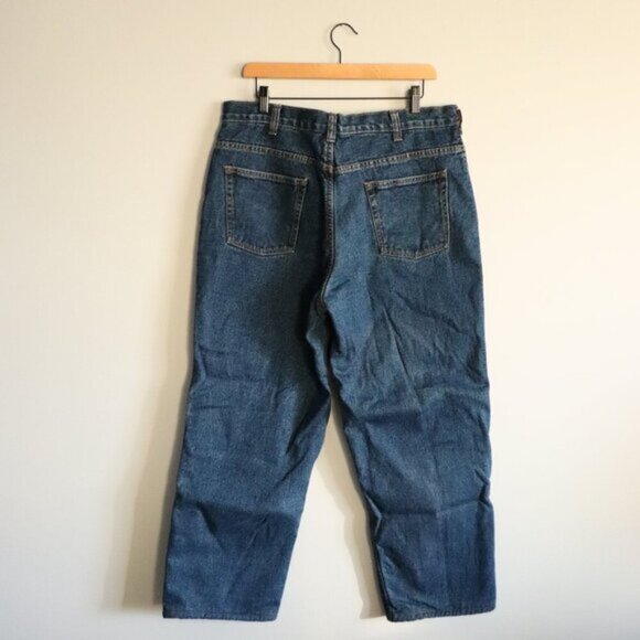 Work King Men's 36Wx30L Blue Denim Thermal Fleece Lined Straight Leg Jeans - Picture 2 of 10